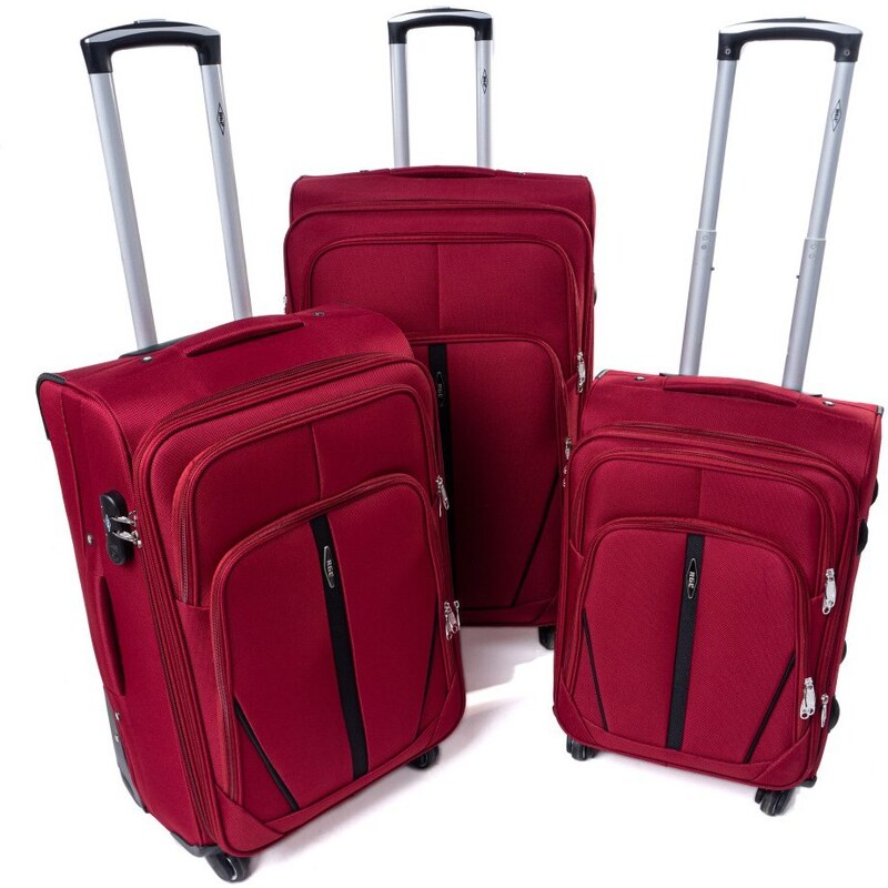 Rogal Červený cestovný kufor "Practical" s expanderom - veľ. M, L, XL
