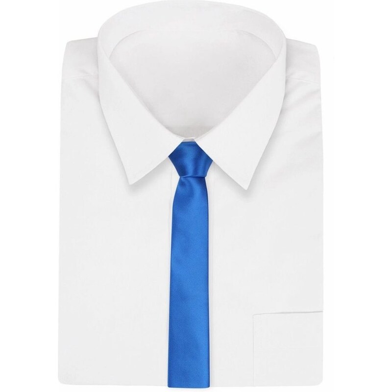 Klasická modrá pánska kravata bez vzoru