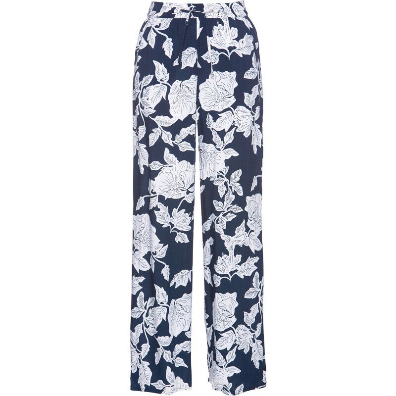 bonprix Nohavice Palazzo z padavej viskózy, farba modrá 45247018