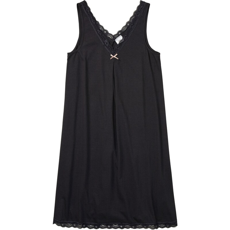 bonprix Nočná košeľa z jemného viskózového mixu, farba čierna 52158074