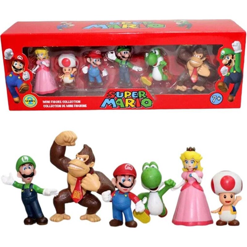 Postavičky Super Mario Bros 5-7cm v krabičke 6ks
