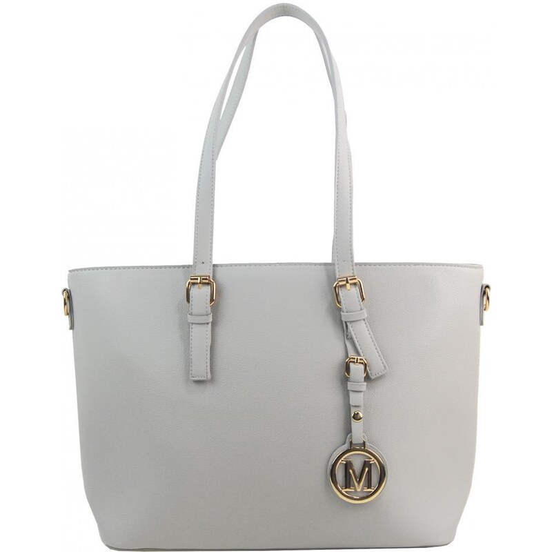 Herisson Elegantná šedá veľká dámska kabelka cez rameno 43587642