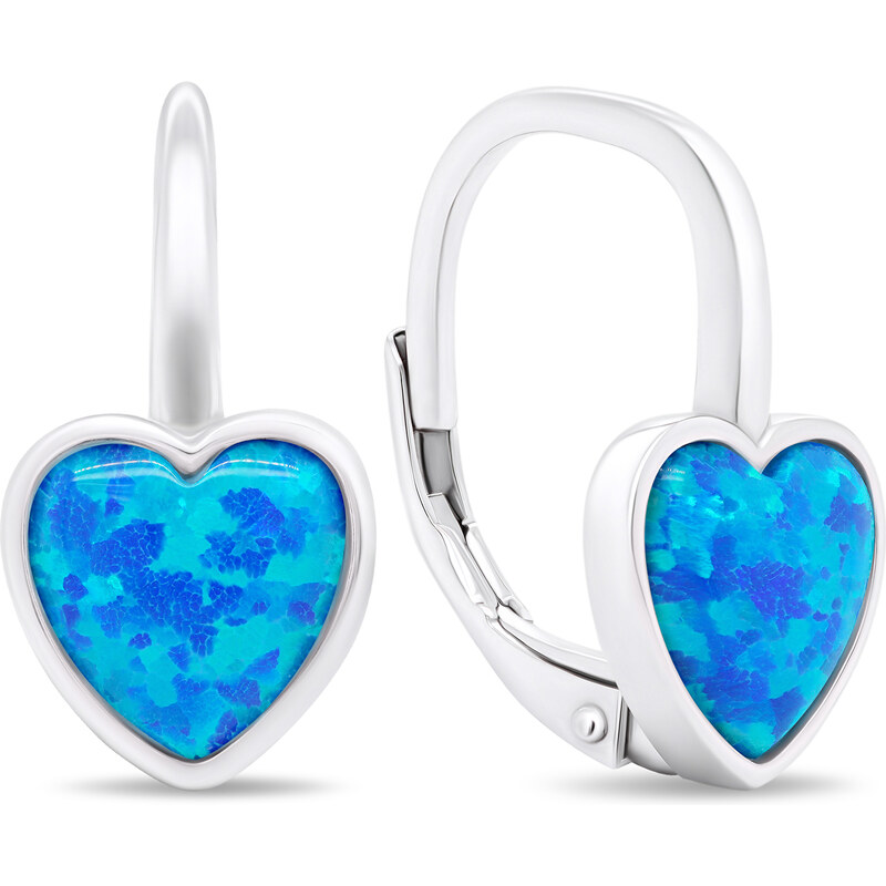 Brilio Silver Romantické strieborné náušnice so syntetickými opálmi 66591857