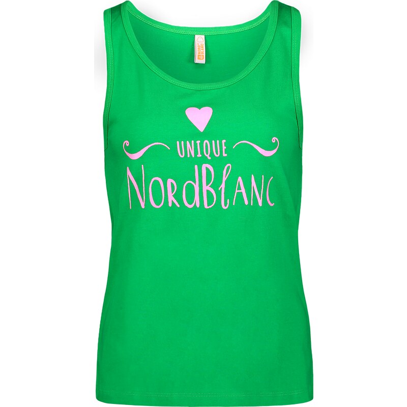 Nordblanc Zelené dámske bavlnené tielko ROMANCE