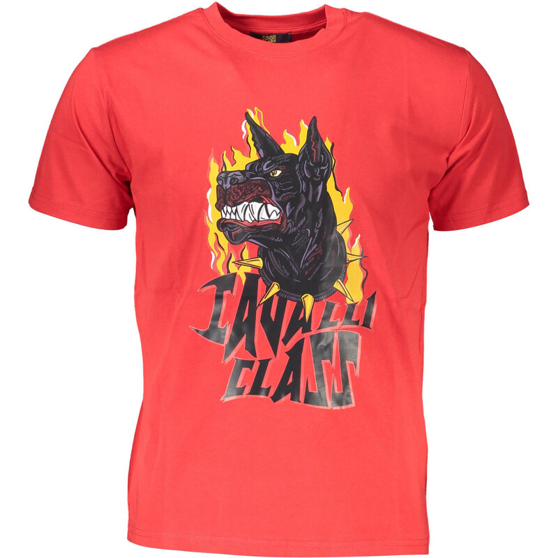 Červené tričko Cavalli Class s krátkym rukávom 64705666