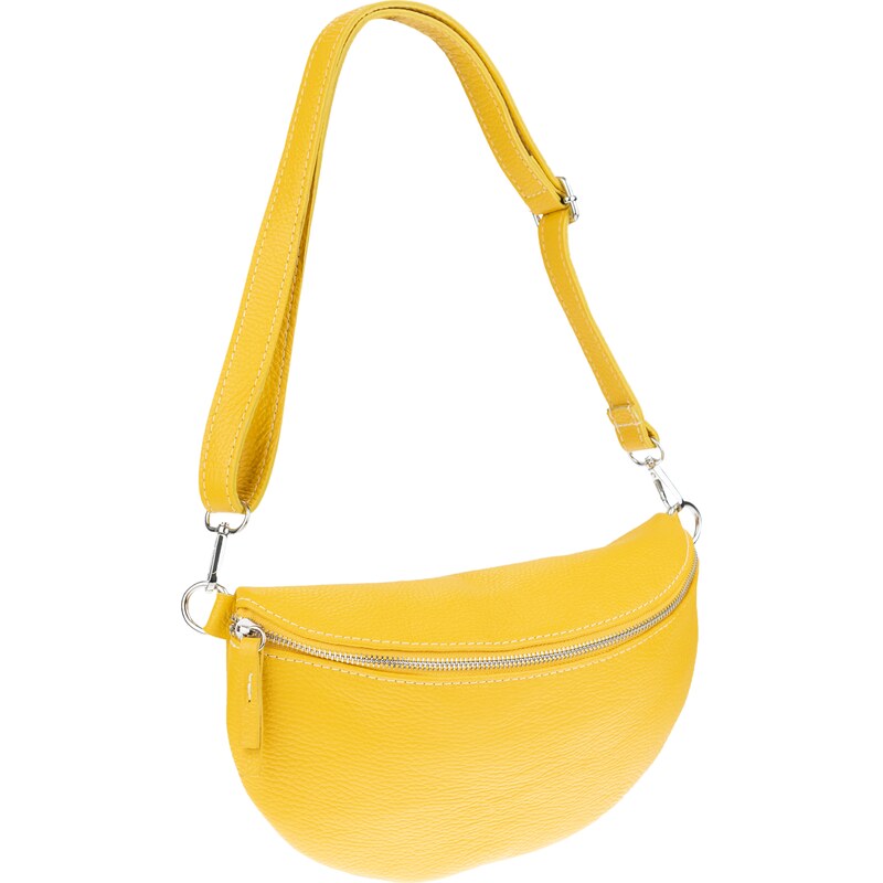 Žltá kožená talianska crossbody kabelka Reni Grande Gialla NovaKabelka 43098173