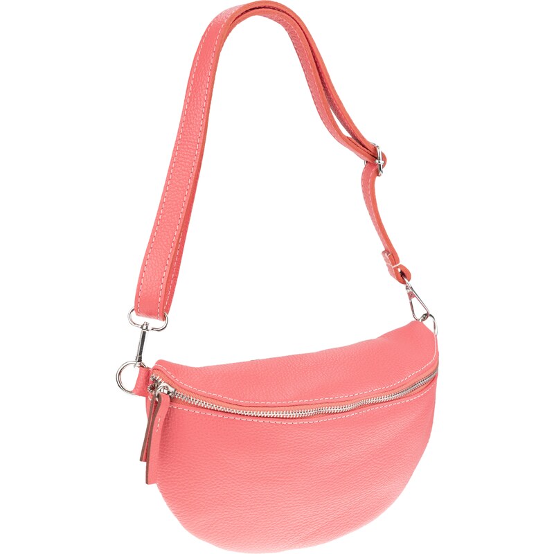 Ružová kožená talianska crossbody kabelka Reni Grande Rosa NovaKabelka 43098174
