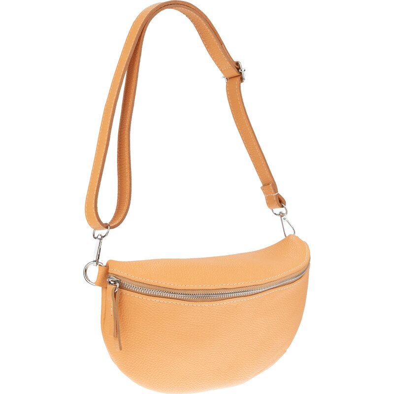 Oranžová kožená talianska crossbody kabelka Reni Grande Arancio 43098176