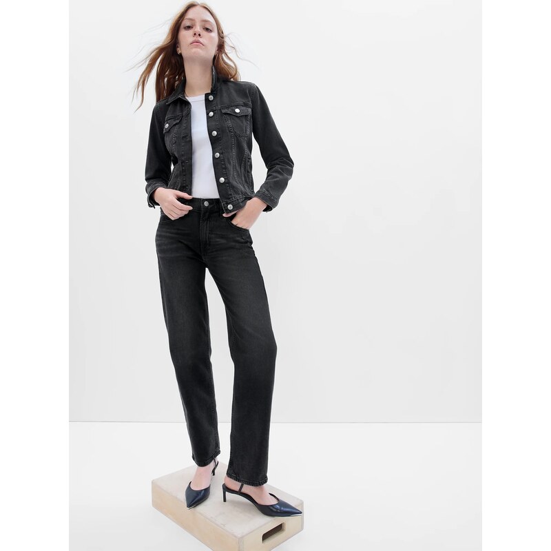 Tmavomodré dámske rifle GAP loose mid rise Washwell 50532248