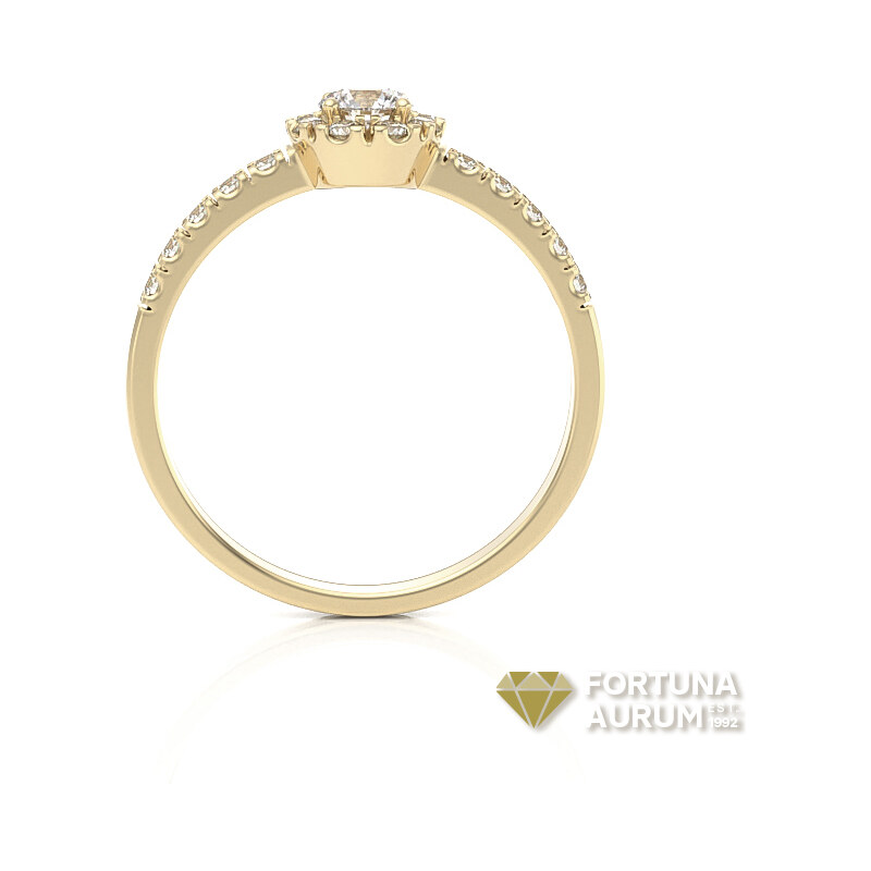 Briliantový halo prsteň - žlté zlato 22186B/ZXx