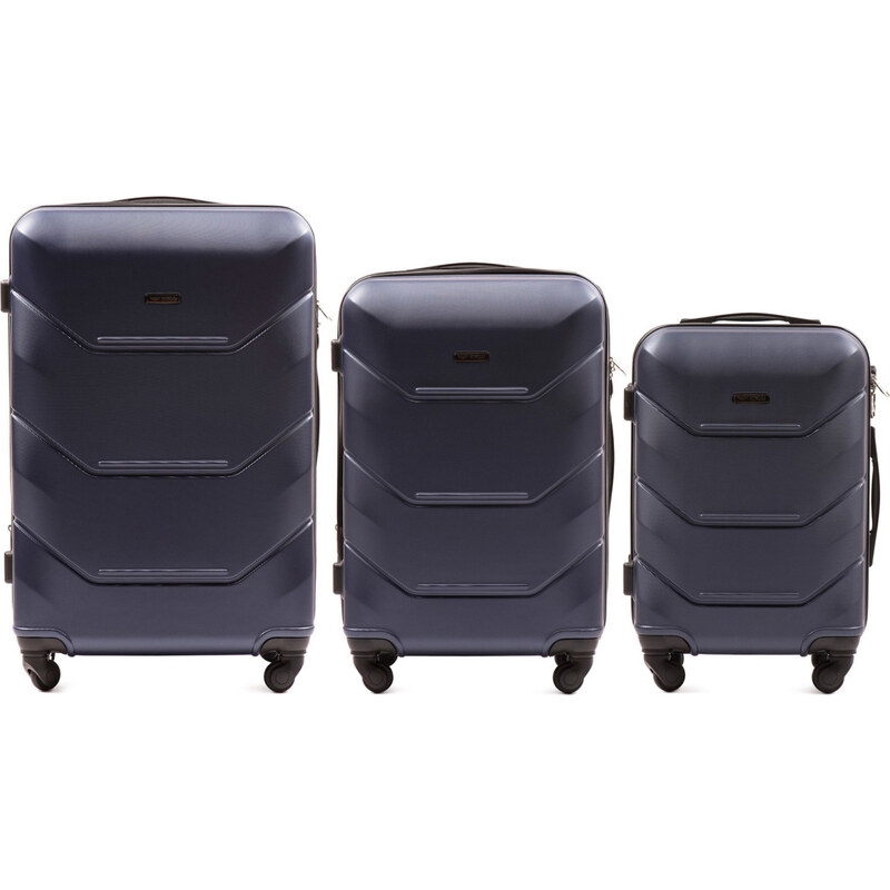Tmavomodrá sada 3 škrupinových kufrov PEACOCK 147, Luggage 3 sets (L,M 65152062