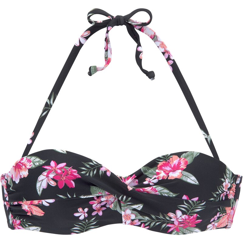 LASCANA Bikinový top fuksia / staroružová / čierna / biela 54250328