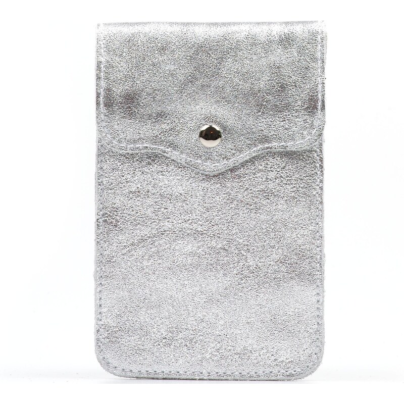 Blaire Kožená mini kabelka Jessi na telefón strieborná 64987923