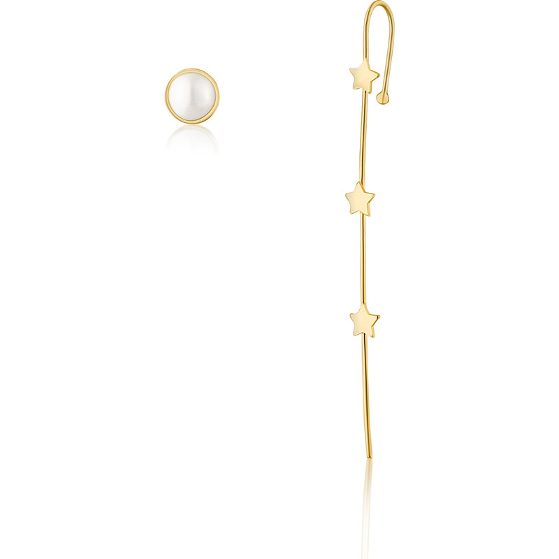 JwL Luxury Pearls Originálne pozlátené asymetrické náušnice JL0811 66585744