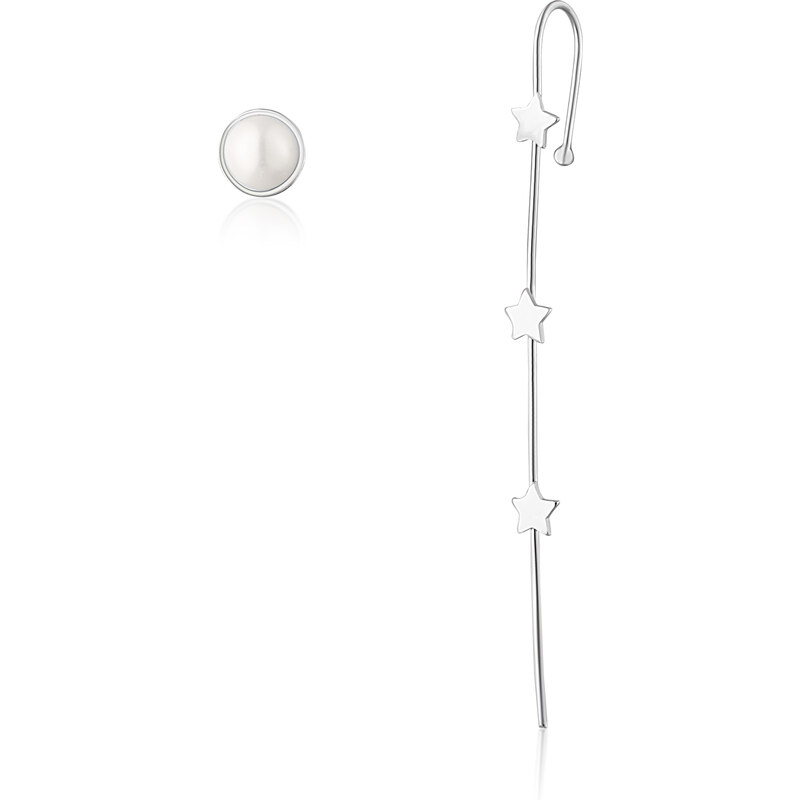 JwL Luxury Pearls Originálne strieborné asymetrické náušnice JL0812 66594967