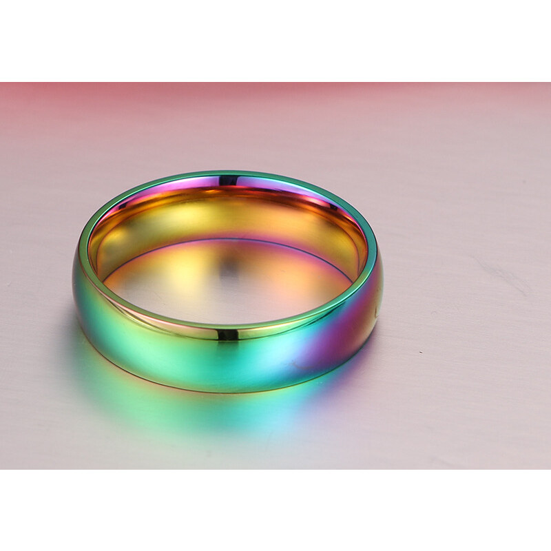 MSPERK Rainbow prsteň z chirurgickej ocele mix farieb univerzálny