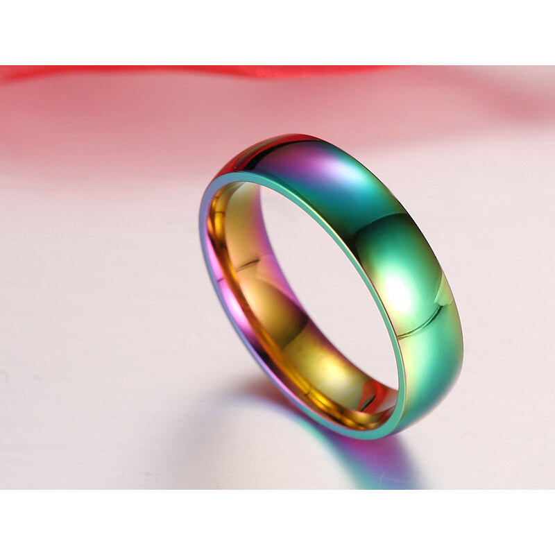 MSPERK Rainbow prsteň z chirurgickej ocele mix farieb univerzálny