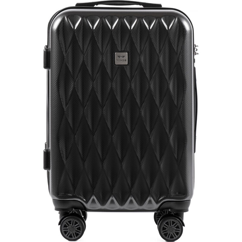WINGS Tmavosivý cestovný kufor s krúteným vzorom GOLDEN EAGLE veľ. S 58241554