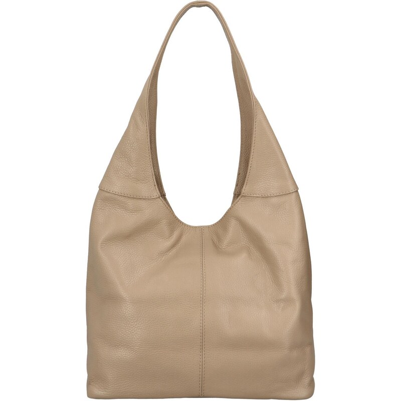 Dámska kožená kabelka cez rameno tmavo béžová - ItalY SkyFull béžová 43276883