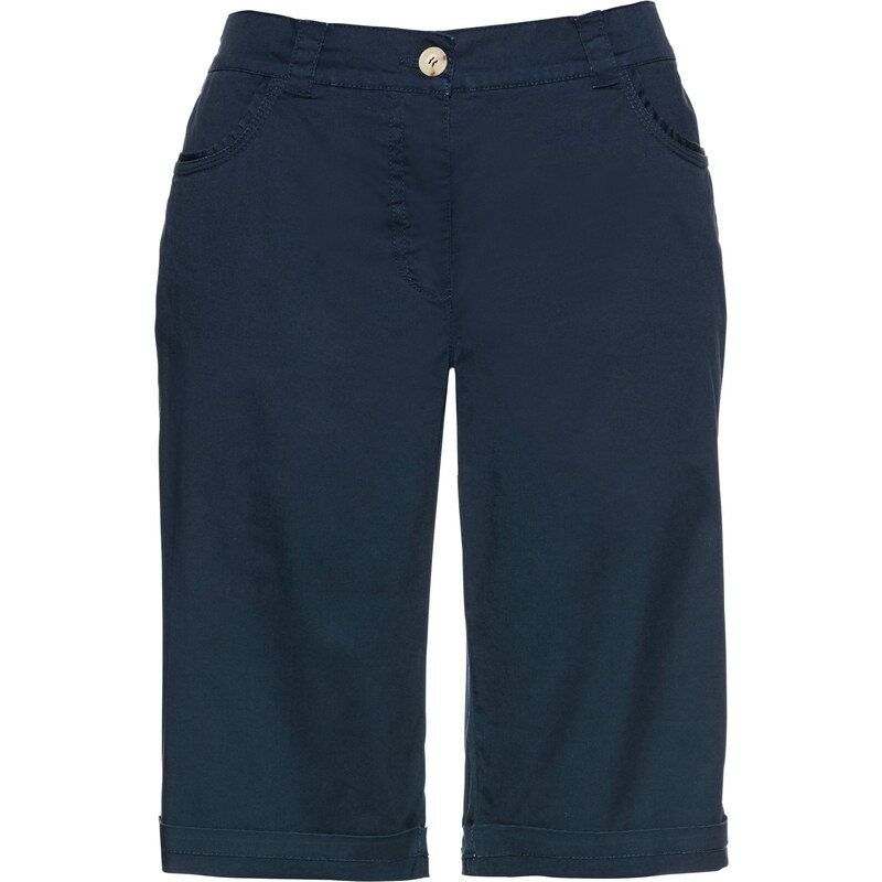 bonprix Bermudy pepertouch s pohodlným pásom, farba modrá 57071348