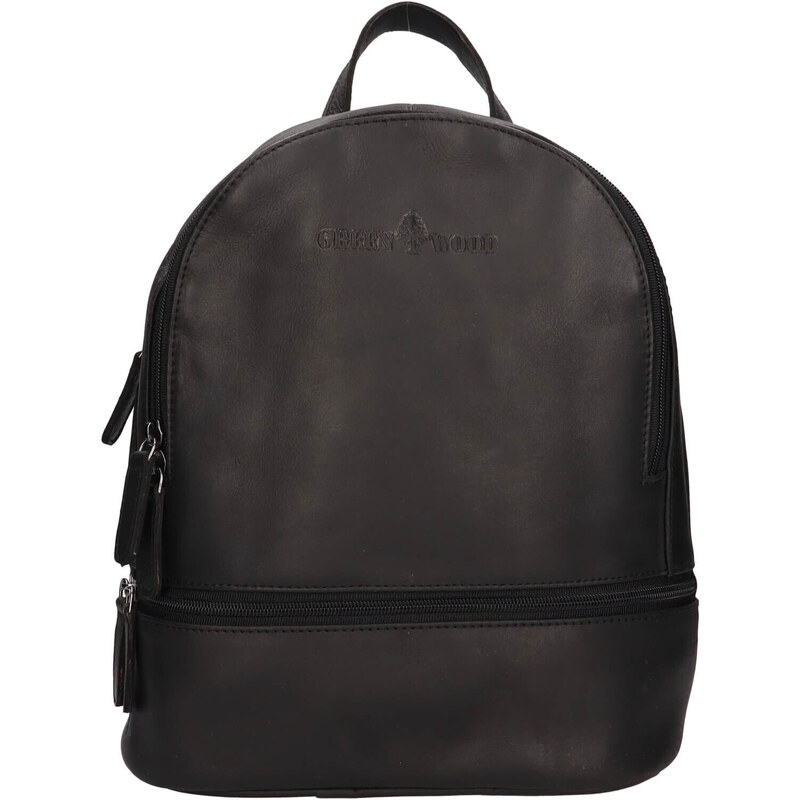 Dámsky kožený batoh Greenwood Makke - čierna 43210233