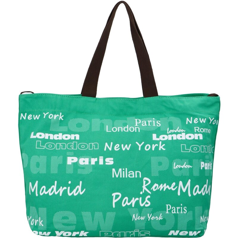 Látková plážová taška mentolovo zelená - Just Glamour mentolová 62766308