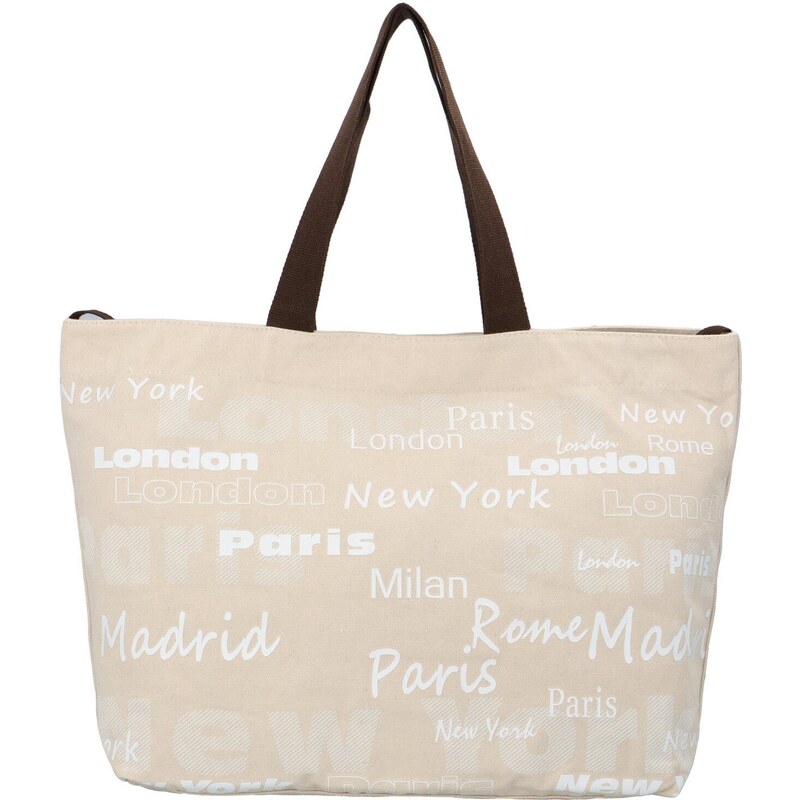 Látková plážová taška svetlo béžová - Just Glamour béžová 63855760