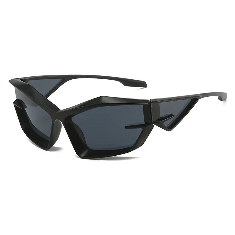 VeyRey Unisex futuristické slnečné okuliare Calictor čierne 43102831