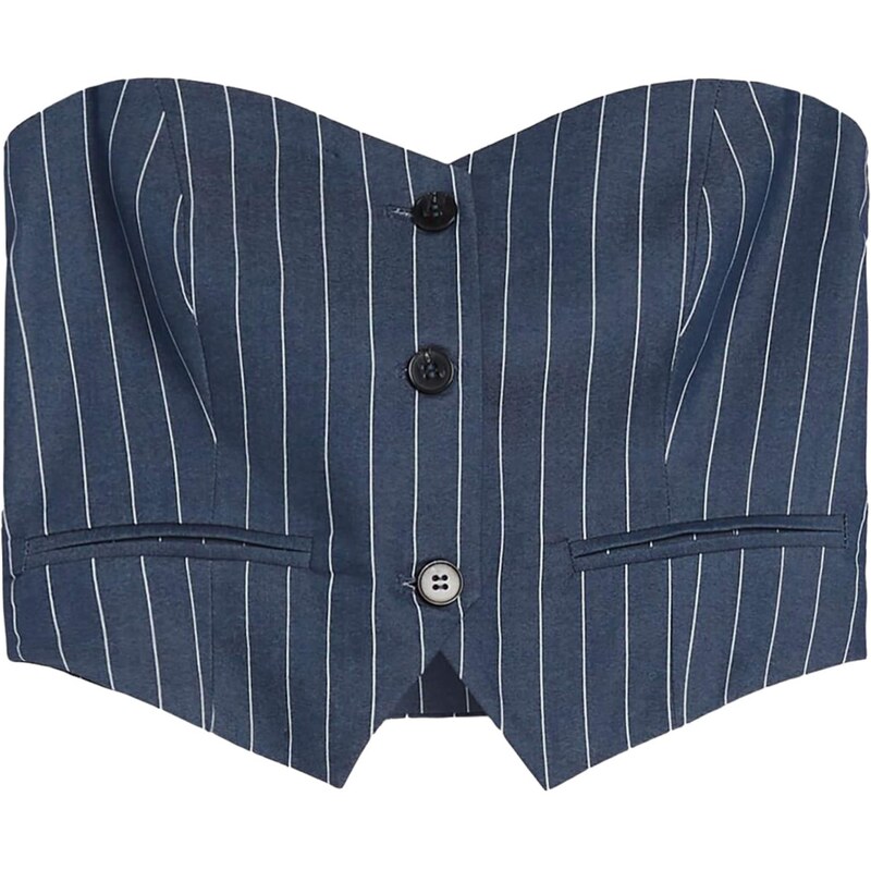 Bershka Blúzka námornícka modrá / biela 63144205