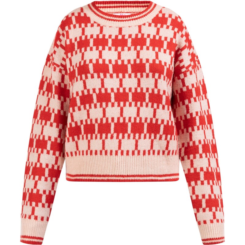 MYMO Sveter béžová / červená 54240888