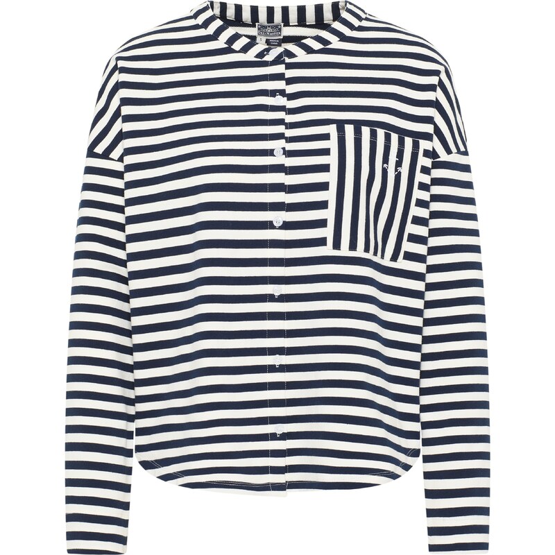 DreiMaster Maritim Tepláková bunda námornícka modrá / prírodná biela 54248243