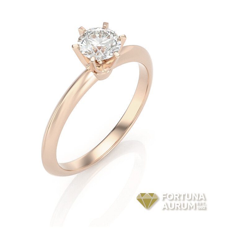 Solitaire prsteň z ružového zlata 22187/RX