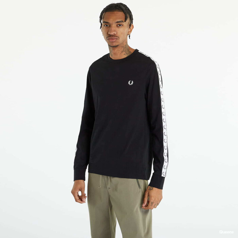 Tričko FRED PERRY Taped Long Sleeve T-shirt Black M 43246343