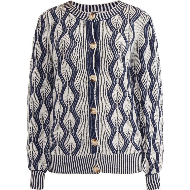 Usha Kardigán Sivene námornícka modrá / biela ako vlna 54235210