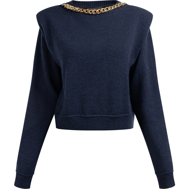 faina Sveter námornícka modrá / zlatá 54237819