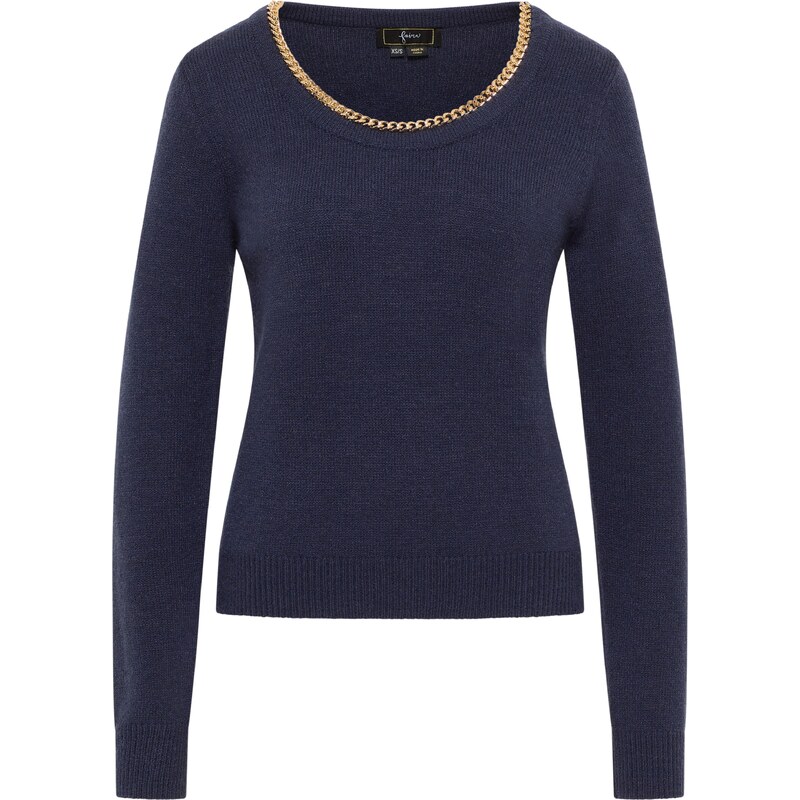 faina Sveter námornícka modrá / zlatá 54237826