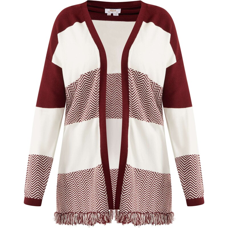 usha FESTIVAL Kardigán Carnea bordová / biela 54630632