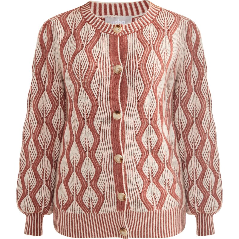 Usha Kardigán Sivene staroružová / biela ako vlna 54238874