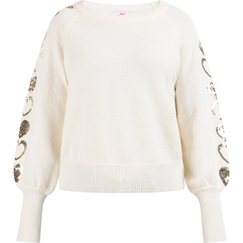 MYMO Sveter Nolie zlatá / biela ako vlna 54240873
