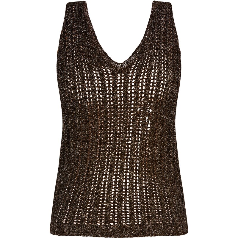 faina Vyšívaný top zlatá / čierna 54243443