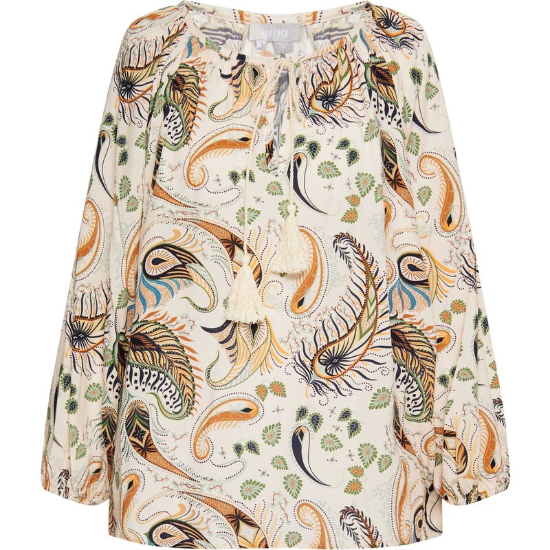 Usha Blúzka krémová / modrá / pueblo / čierna 63306086