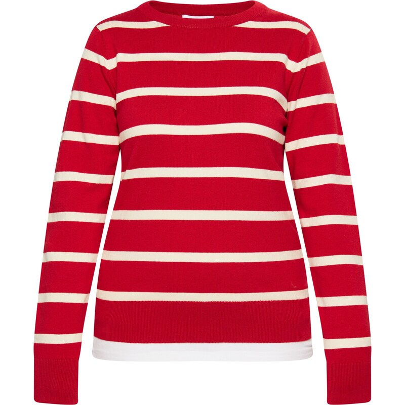 usha BLUE LABEL Sveter krémová / tmavočervená / biela 54246196