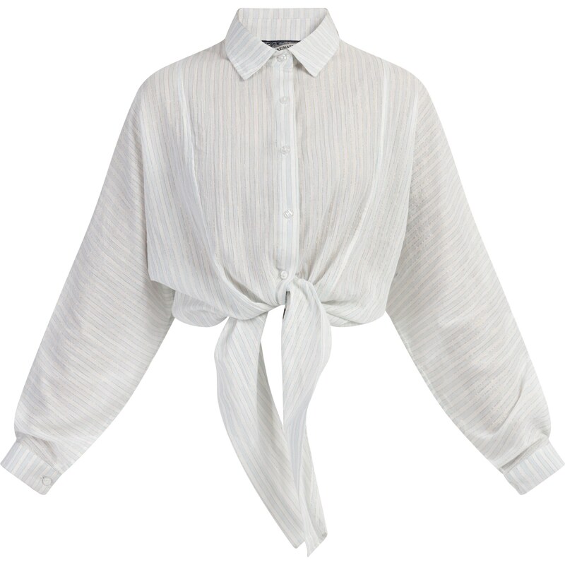 DreiMaster Vintage Blúzka pastelovo modrá / zlatá / prírodná biela 65868326