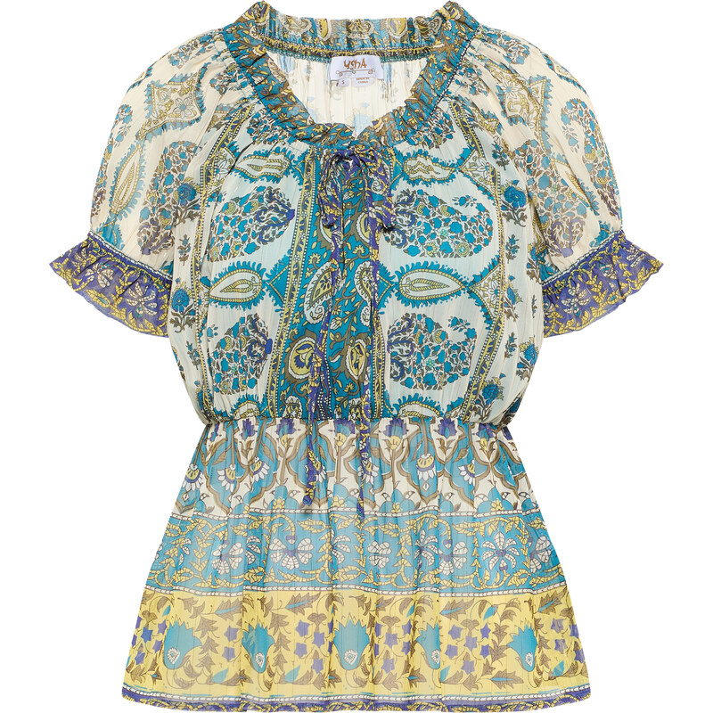 usha FESTIVAL Blúzka tyrkysová / zlatá žltá / nefritová 54247486