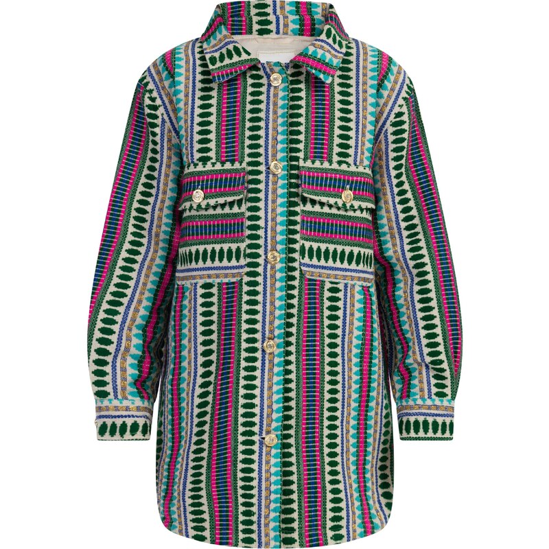 IZIA Prechodná bunda tyrkysová / tmavozelená / ružová / biela ako vlna 54247526