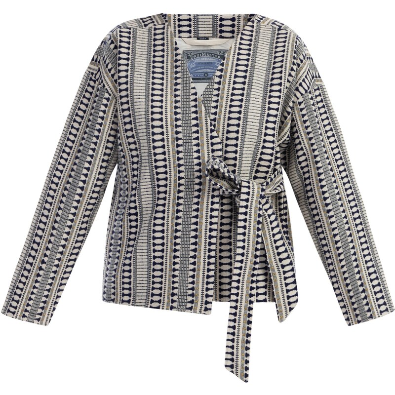 DreiMaster Vintage Kardigán námornícka modrá / biela ako vlna 54247780