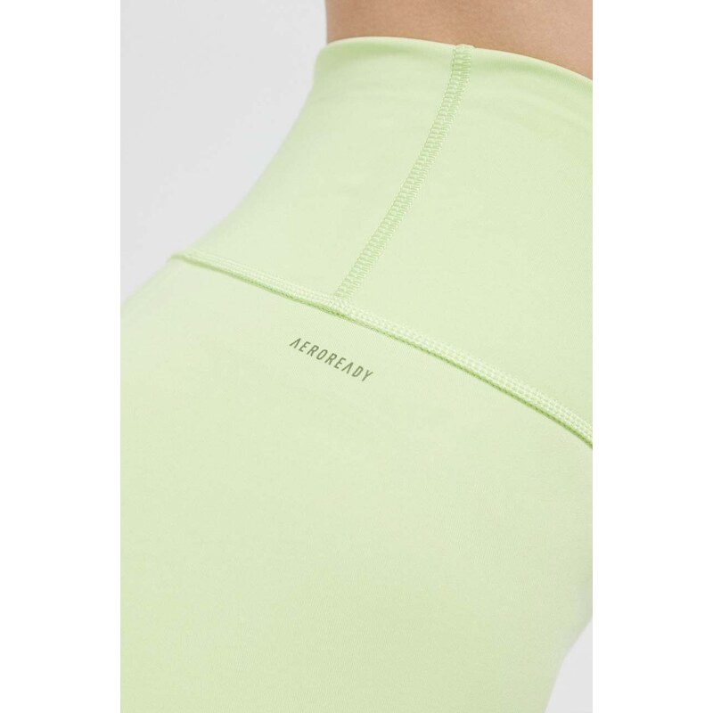 Tréningové šortky adidas Performance Optime zelená farba, jednofarebné, vysoký pás