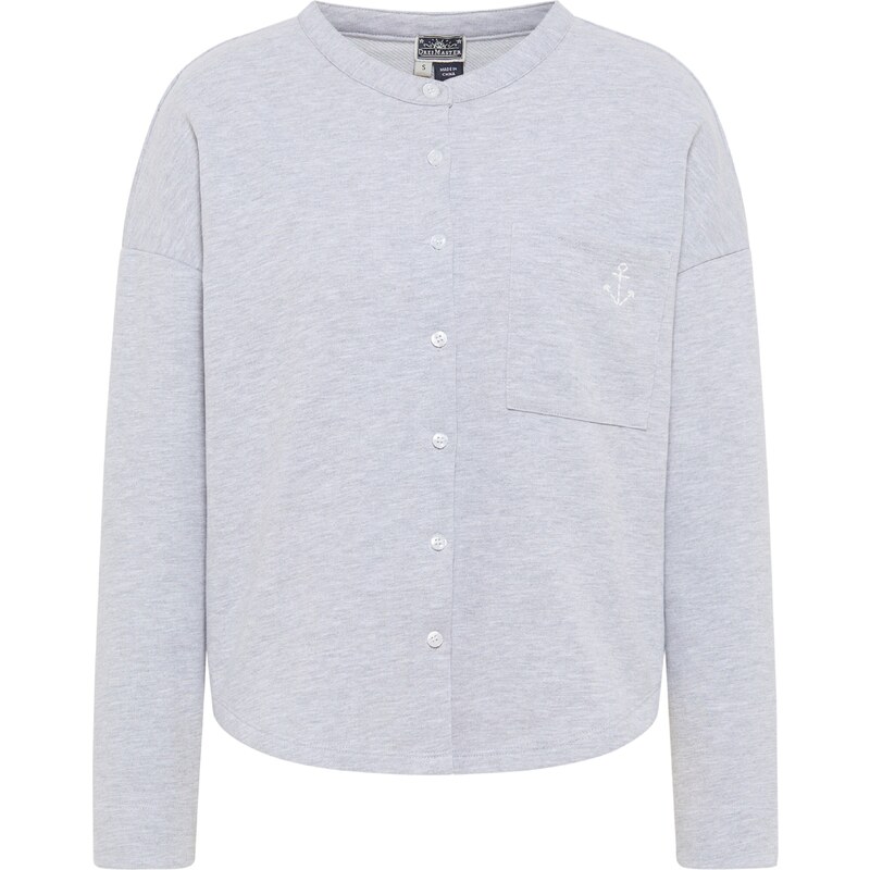 DreiMaster Maritim Tepláková bunda sivá melírovaná / biela 54248275