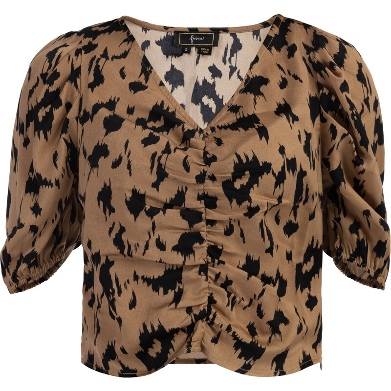 faina Blúzka farba ťavej srsti / čierna 54248293