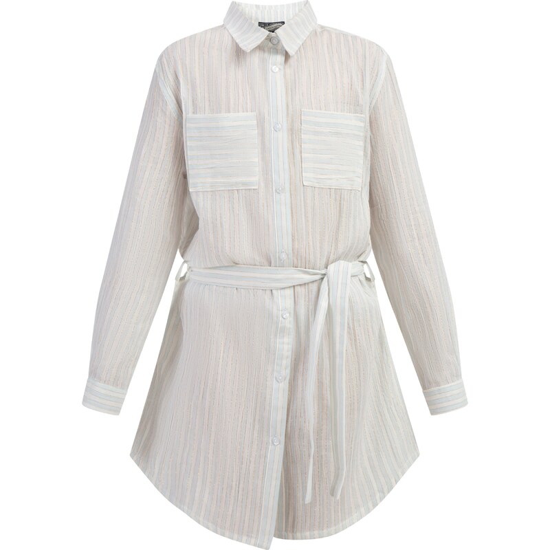 DREIMASTER Šaty svetlomodrá / zlatá / šedobiela 54248608